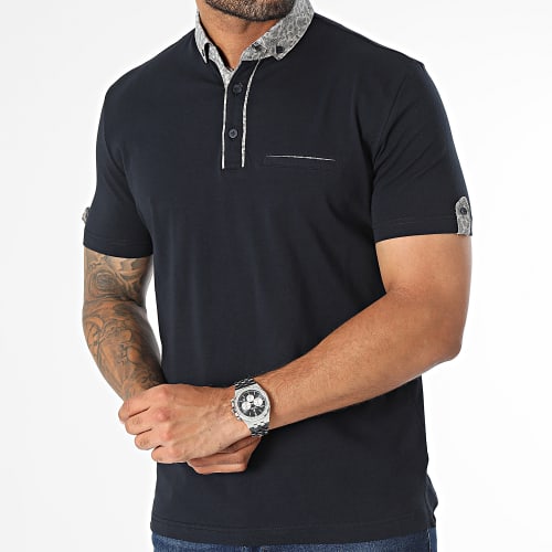 Polo Manches Courtes Bleu Marine