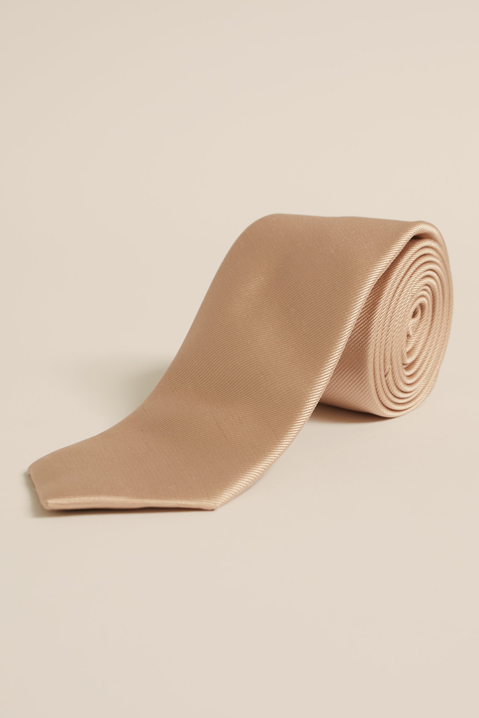 zijdemix stropdas met structuur WE Fashion Goud