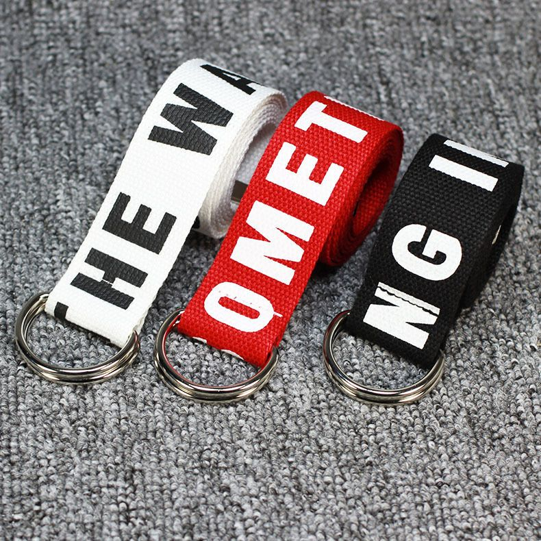 Rofuka - Lettering Holeless Canvas Belt