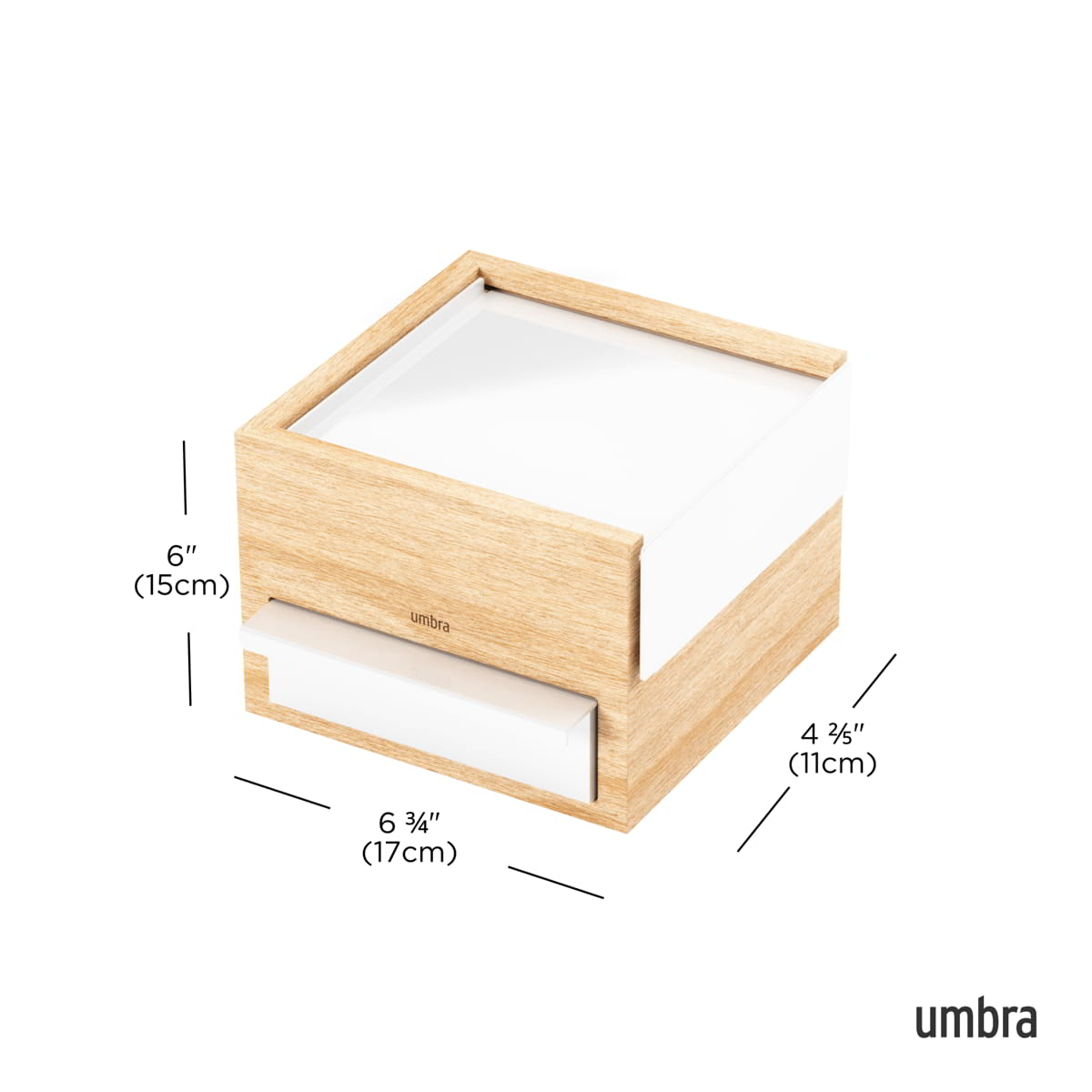 Juwelenbox Stowit wit naturel hout S