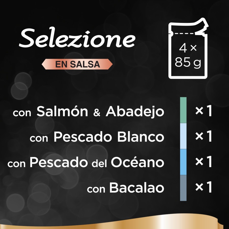Molho de peixe Sheba Selezione em sachê para gatos - Pacote múltiplo