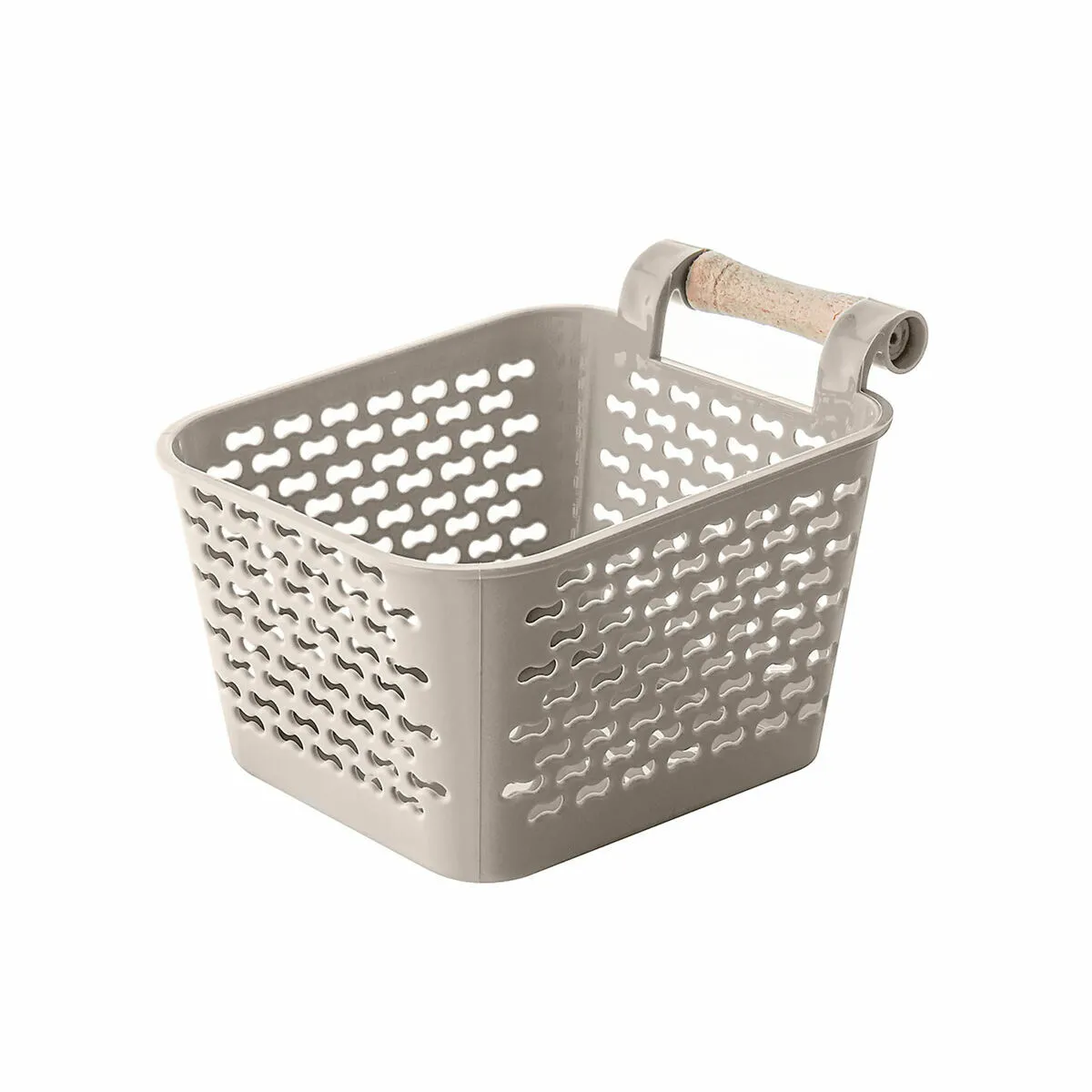 Confortime Panier Plastique avec Poignées Bois