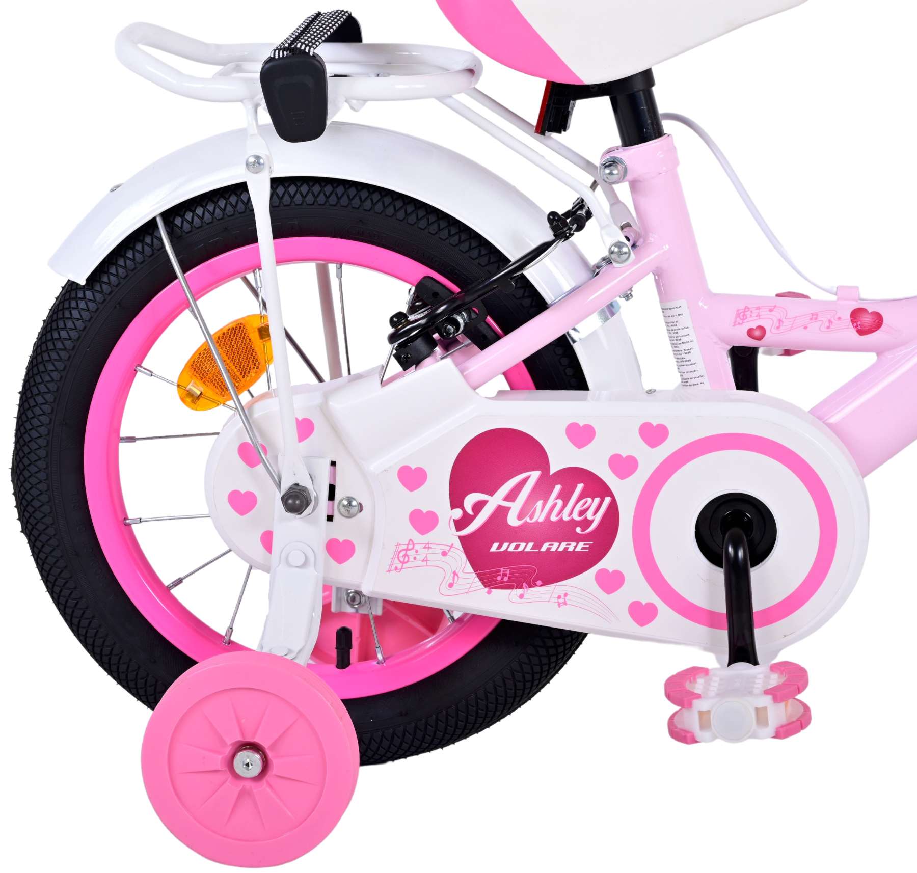 TPFSports Ashley Kinderfahrrad - Mädchen - 14 Zoll - Rücktritt + Handbremse - Weiß