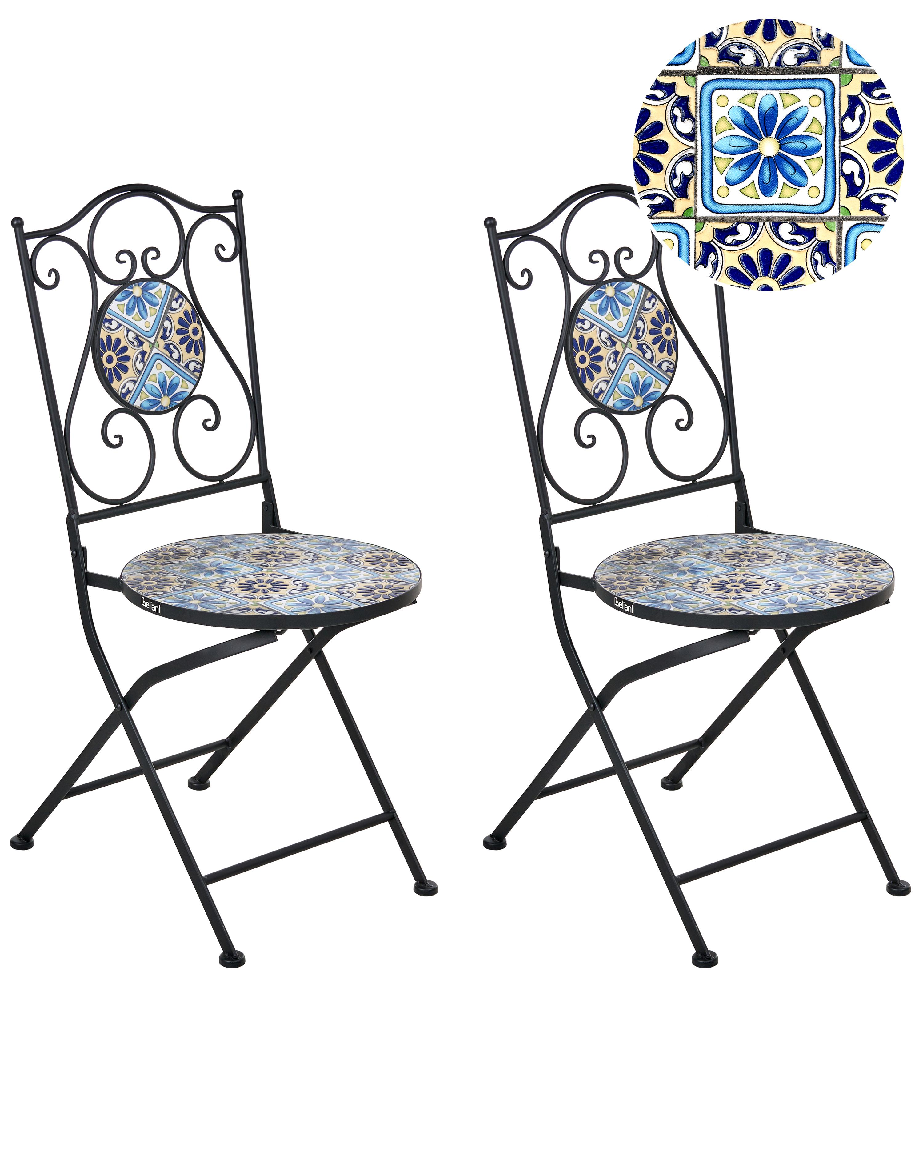 Set van 2 tuinstoelen AGGIUS inklapbaar Metaal Zwart