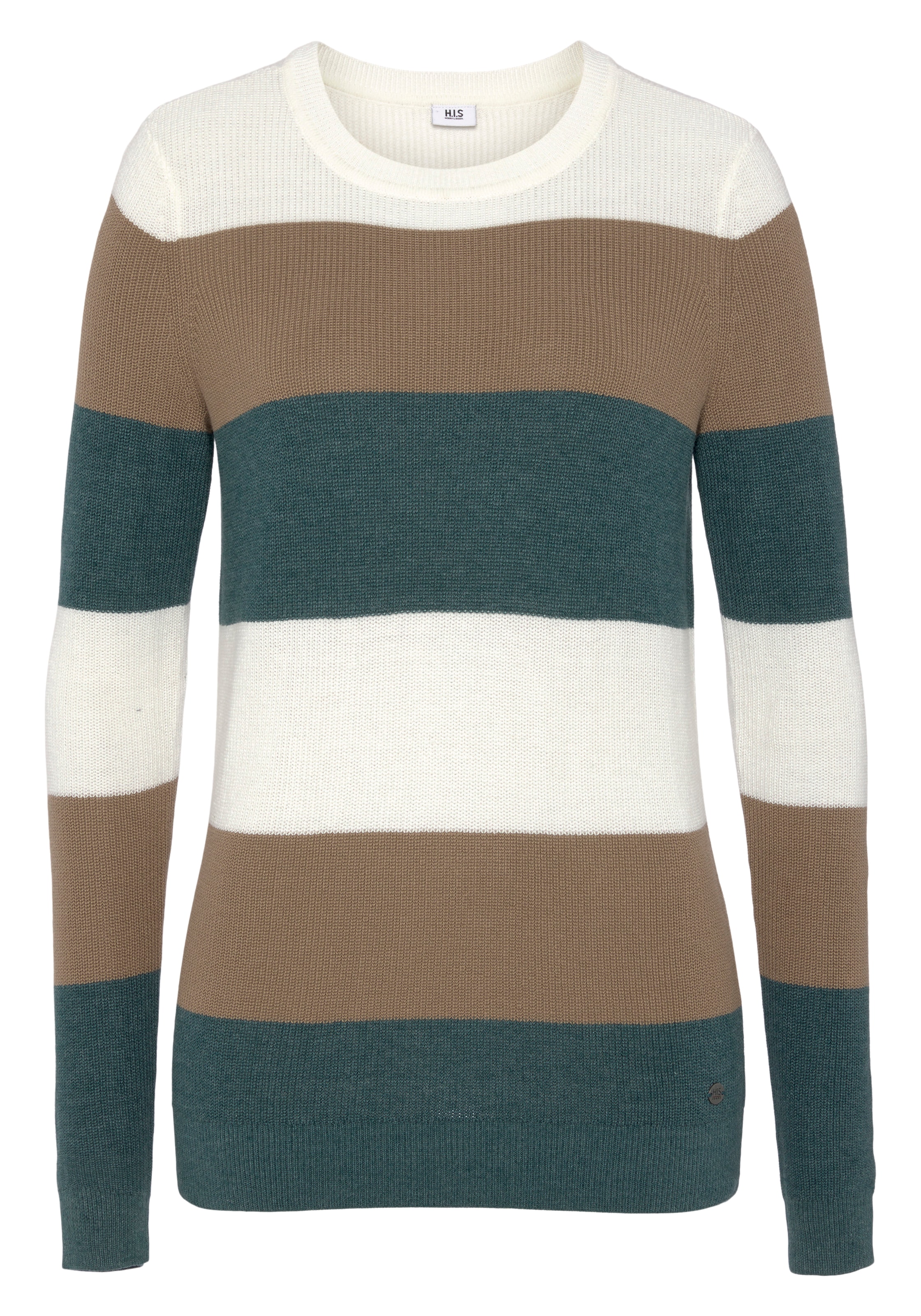 H.I.S Strickpullover , in Streifenoptik mit Rundhalsausschnitt