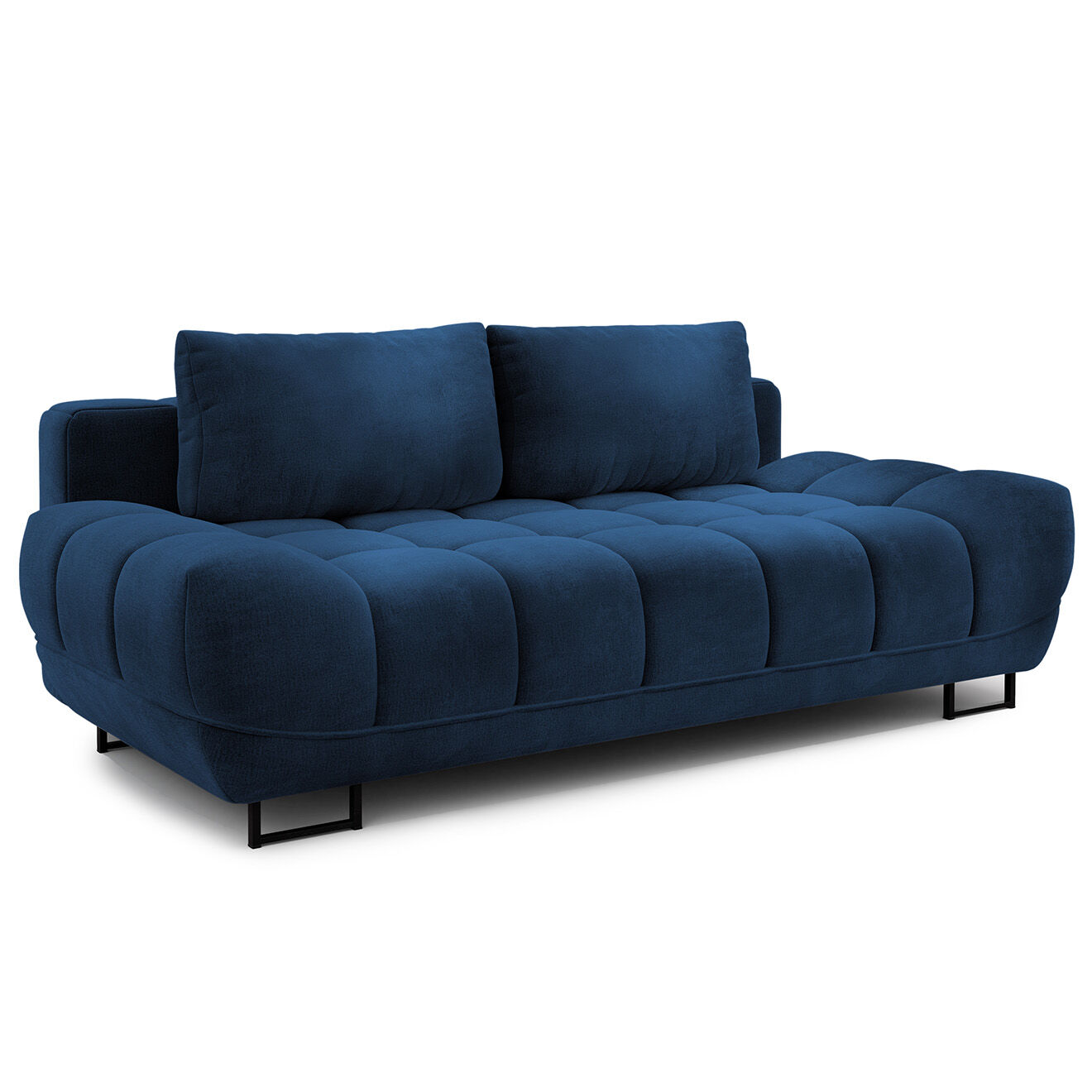 Windsor & Co Canapé Velours convertible avec Coffre de Rangement Cirrus bleu roi - 215x112x90 cm