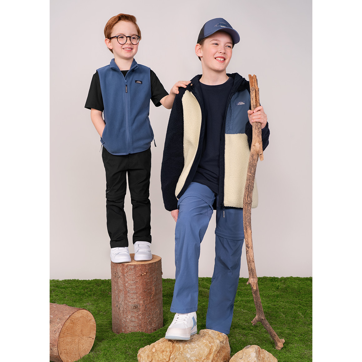 Yigga Kinder Trekking-Hose mit Zippertasche blau