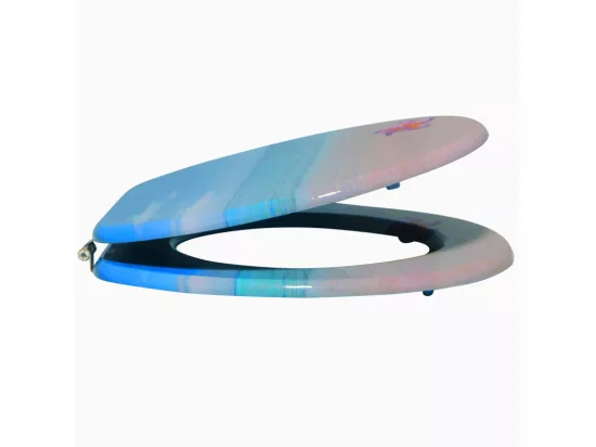 Abattant wc MDF PARADISE Bleu - Charnières Inox MSV