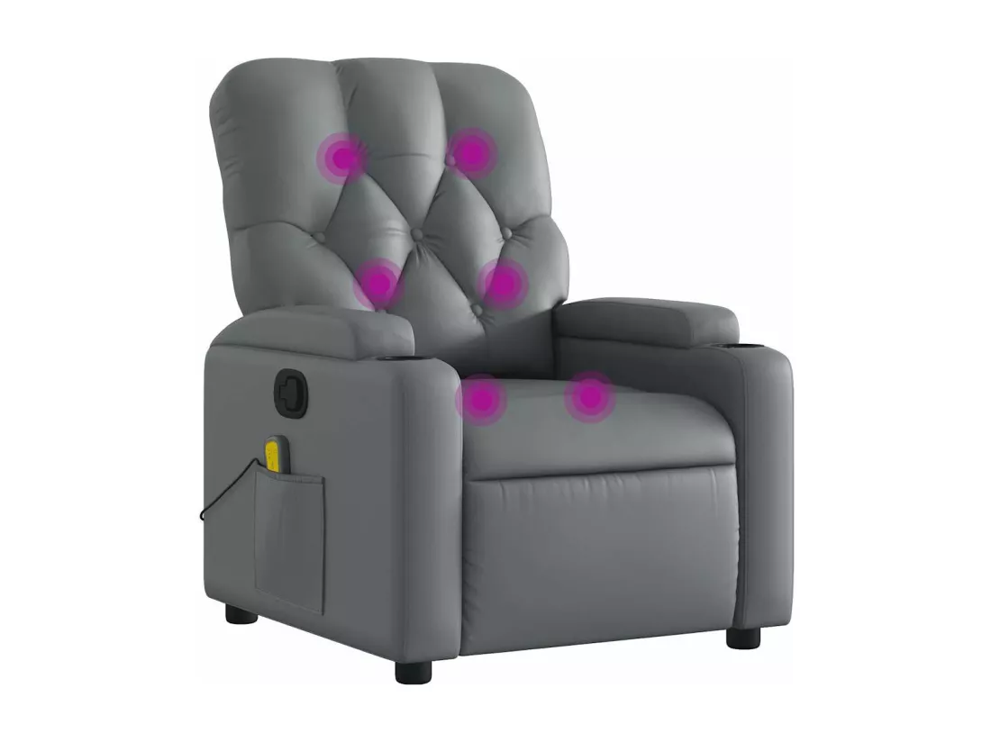 Fauteuil de massage inclinable Gris Similicuir