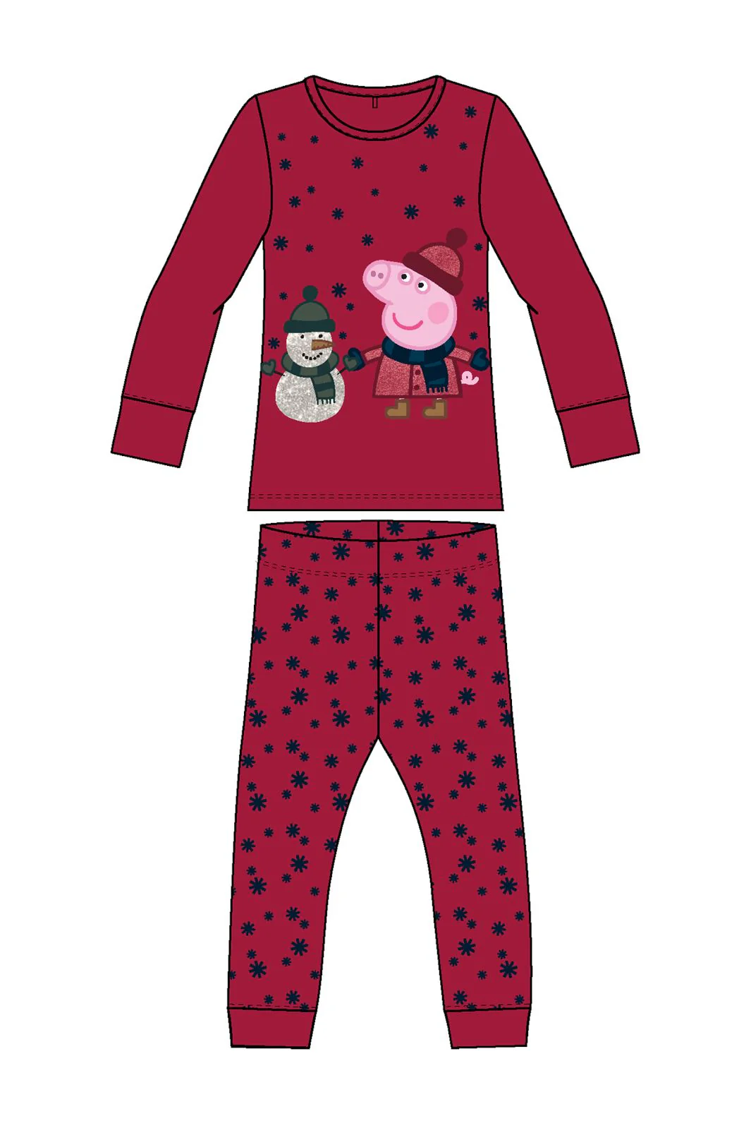 Name It Nmfolla Peppapig Ls Nightset 4650305 jester red