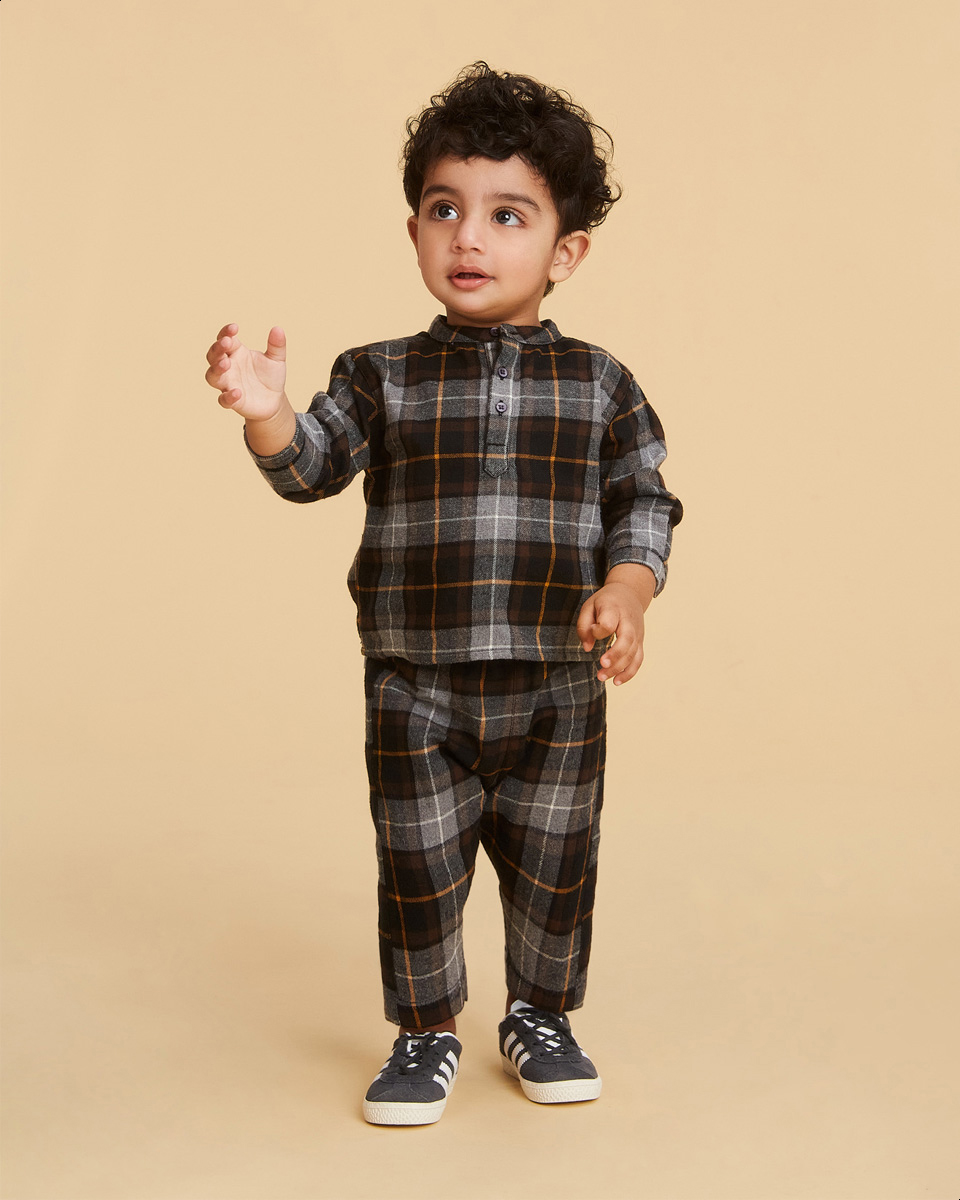 Soy - Grey Brown Check