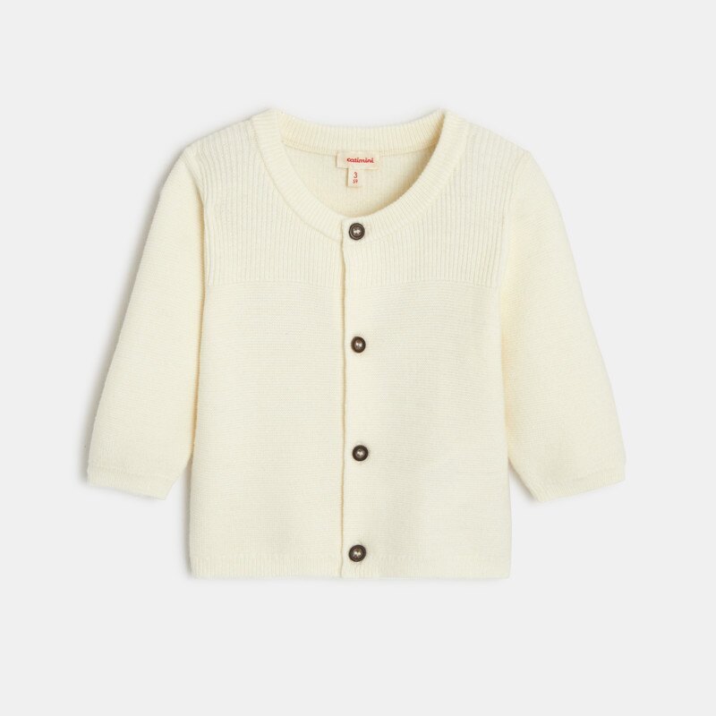 Cardigan bébé en tricot écru beige Catimini Beige