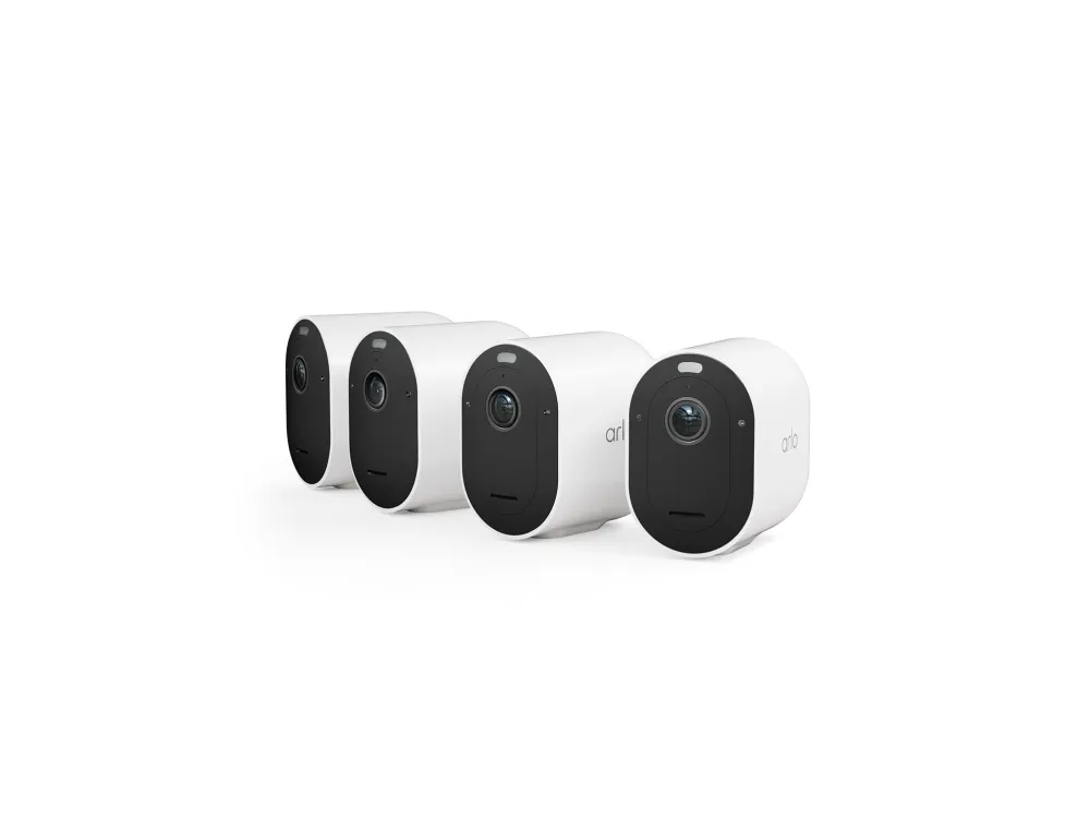 Arlo Pro 5 - Netværksovervågningskamera - udendørs - vejrbestandig - farve (Dag/nat) - 2688 x 1520 - audio - trådløs - WiFi (pakke med 4)