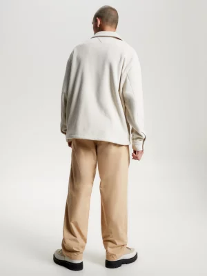 Moletom Signature Logo Relaxed Fit com Meio Zíper