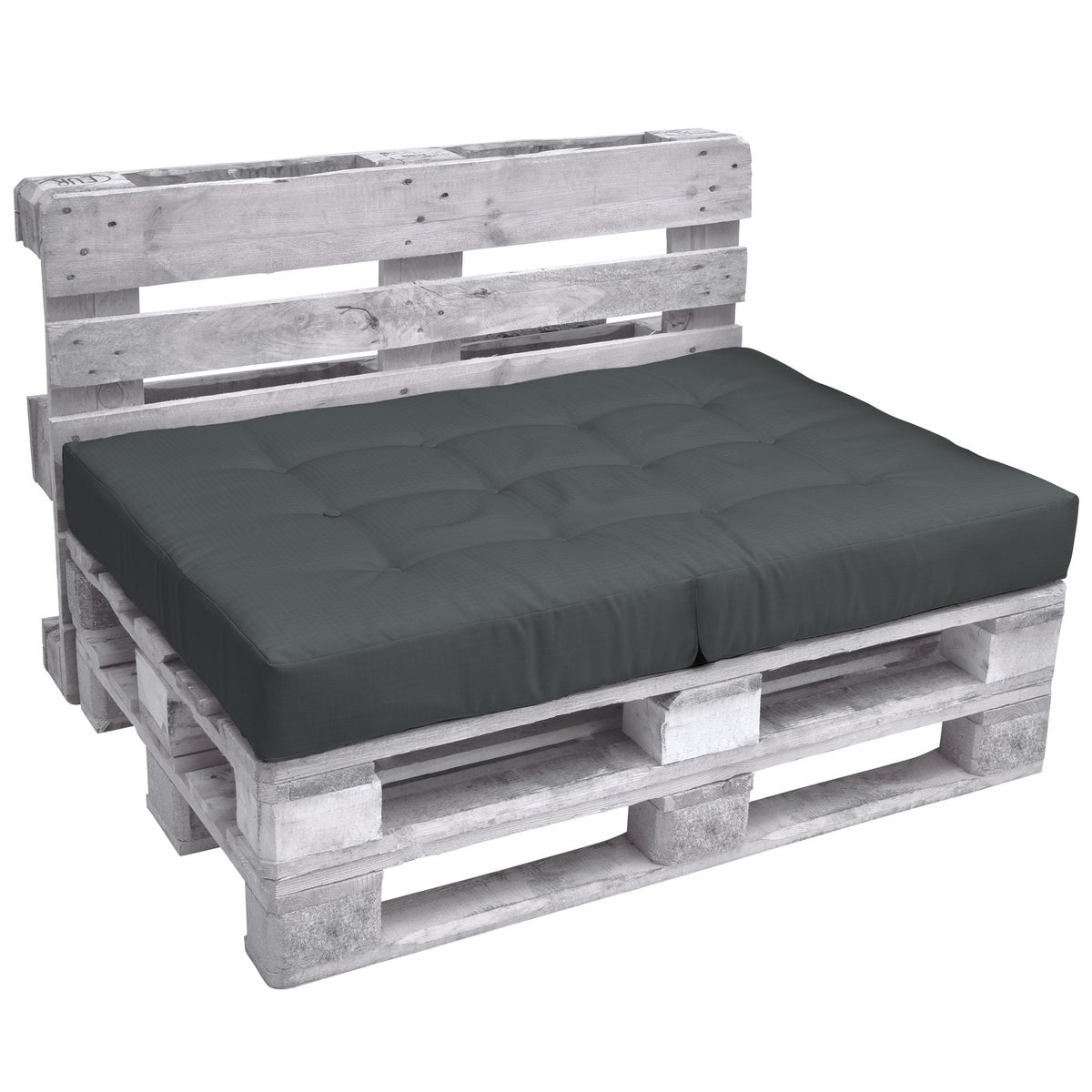 Beautissu ECO Elements Palletkussen Zitting 120x80x15cm Grafietgrijs