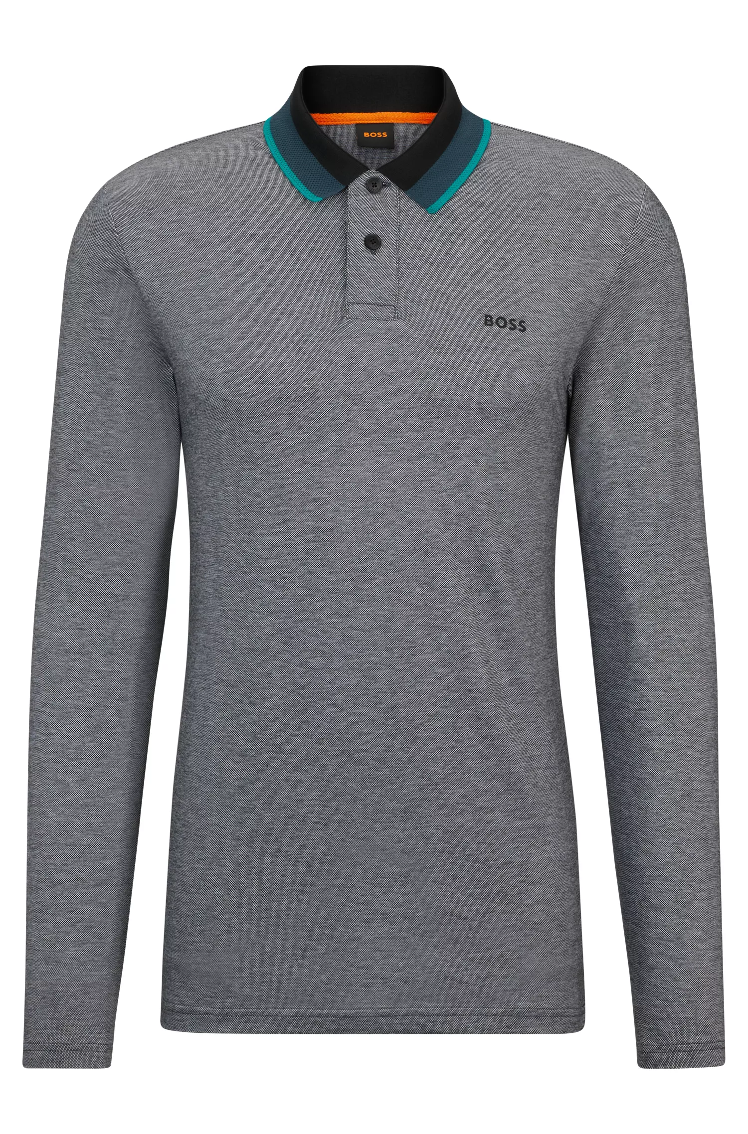 Camisa polo BOSS laranja em piqué de algodão com estampa do logotipo