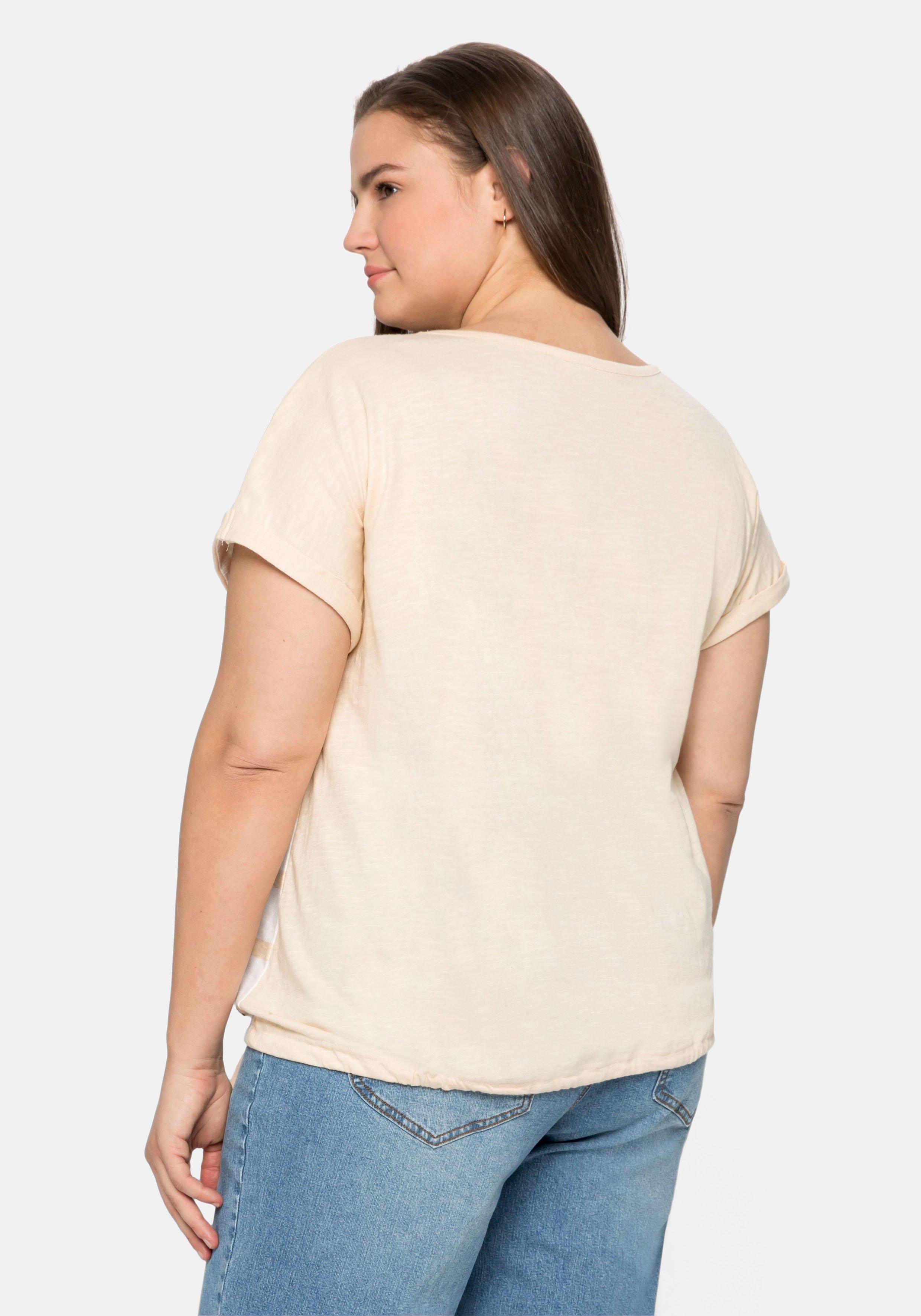 Shirt mit Streifenprint vorn und Tunnelzug