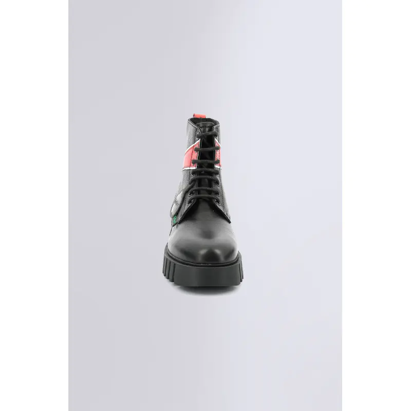KICK FABULOUS NOIR ROUGE BOOTS Cuir Femme