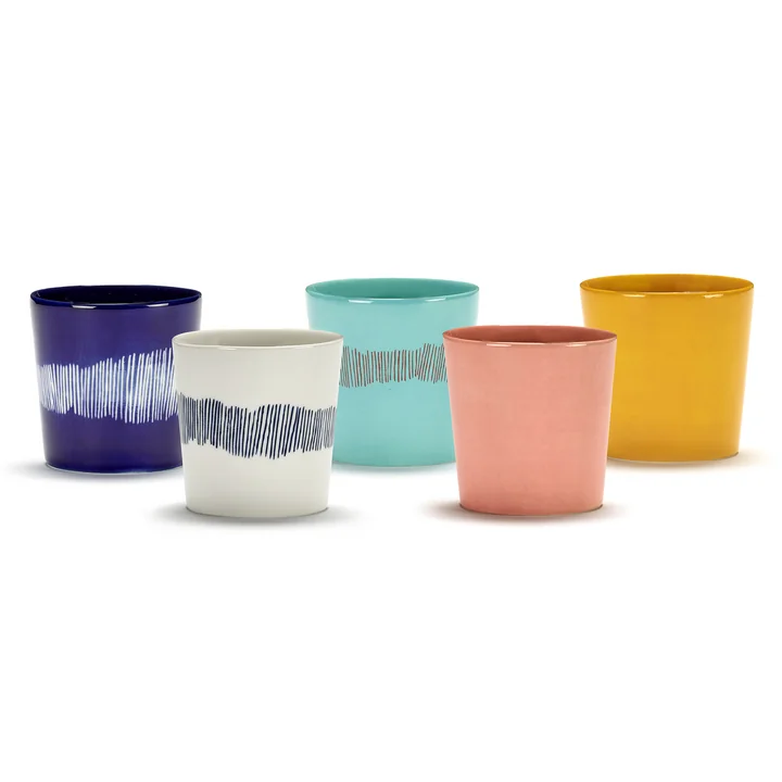 Serax - Feast Tasse, 250 ml, dunkelblau / weiss gestreift (4er-Set)