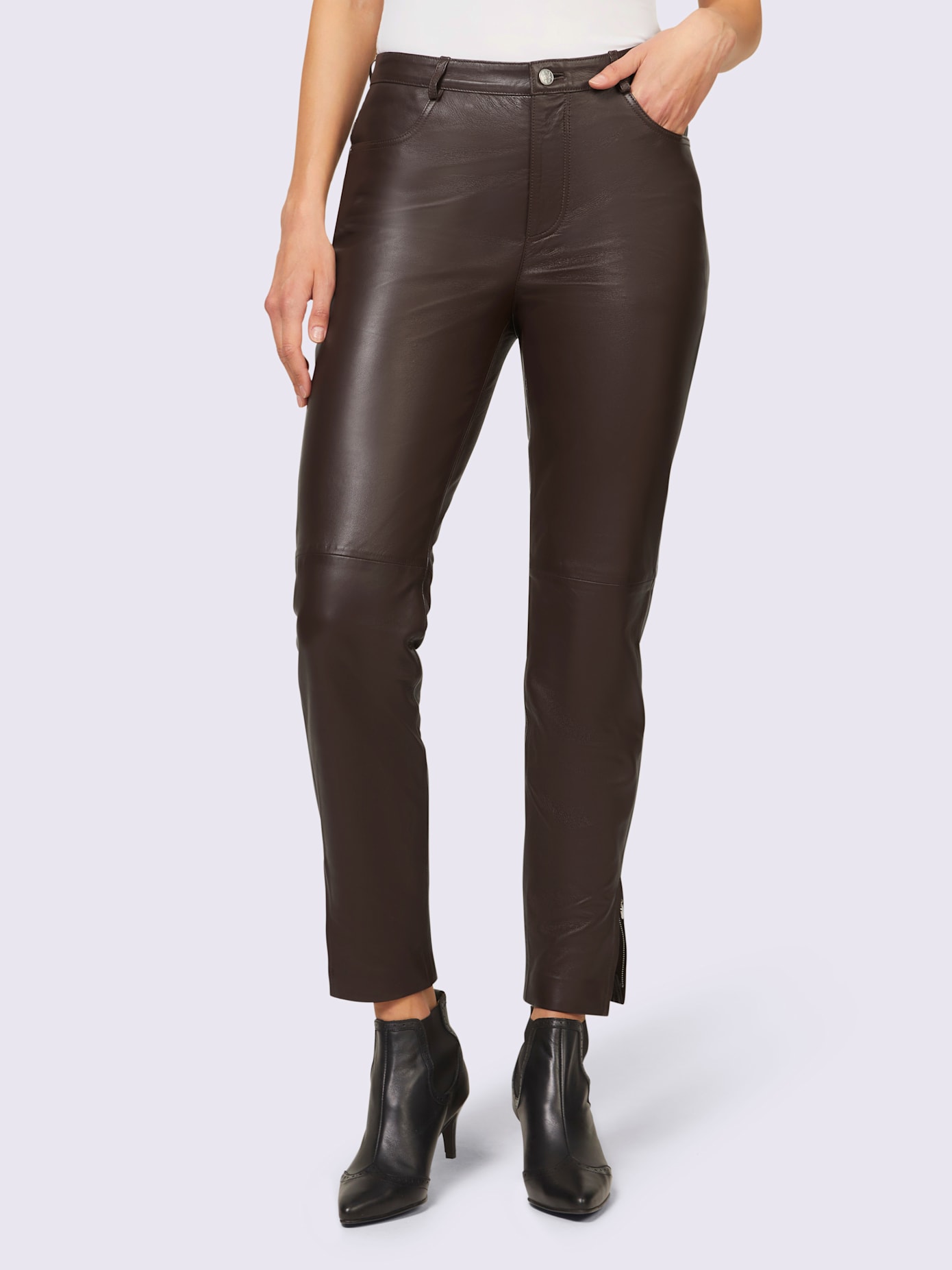 Pantalon en cuir cuir d'agneau souple