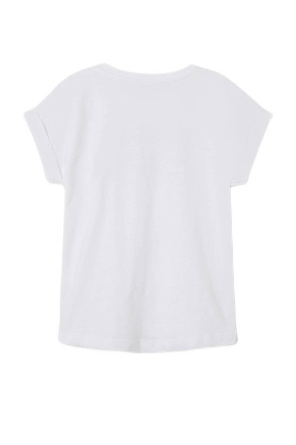 NAME IT T-shirt NKFFAMMA met tekst wit/jungle