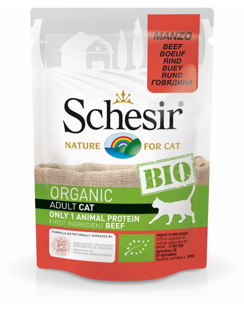 Schesir Kat Bio Maaltijdzakjes Paté 85 g - Kattenvoer