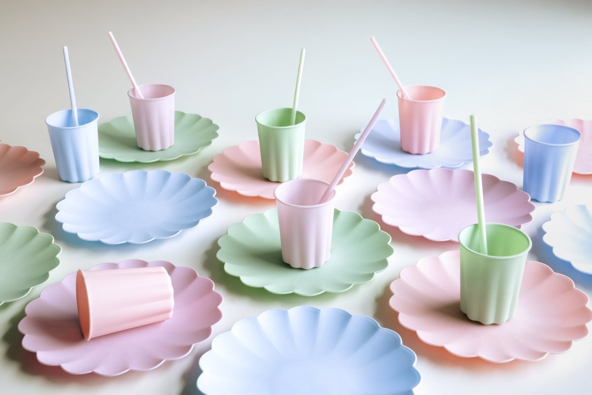 Paars Rietjes Plastic 23cm 12st