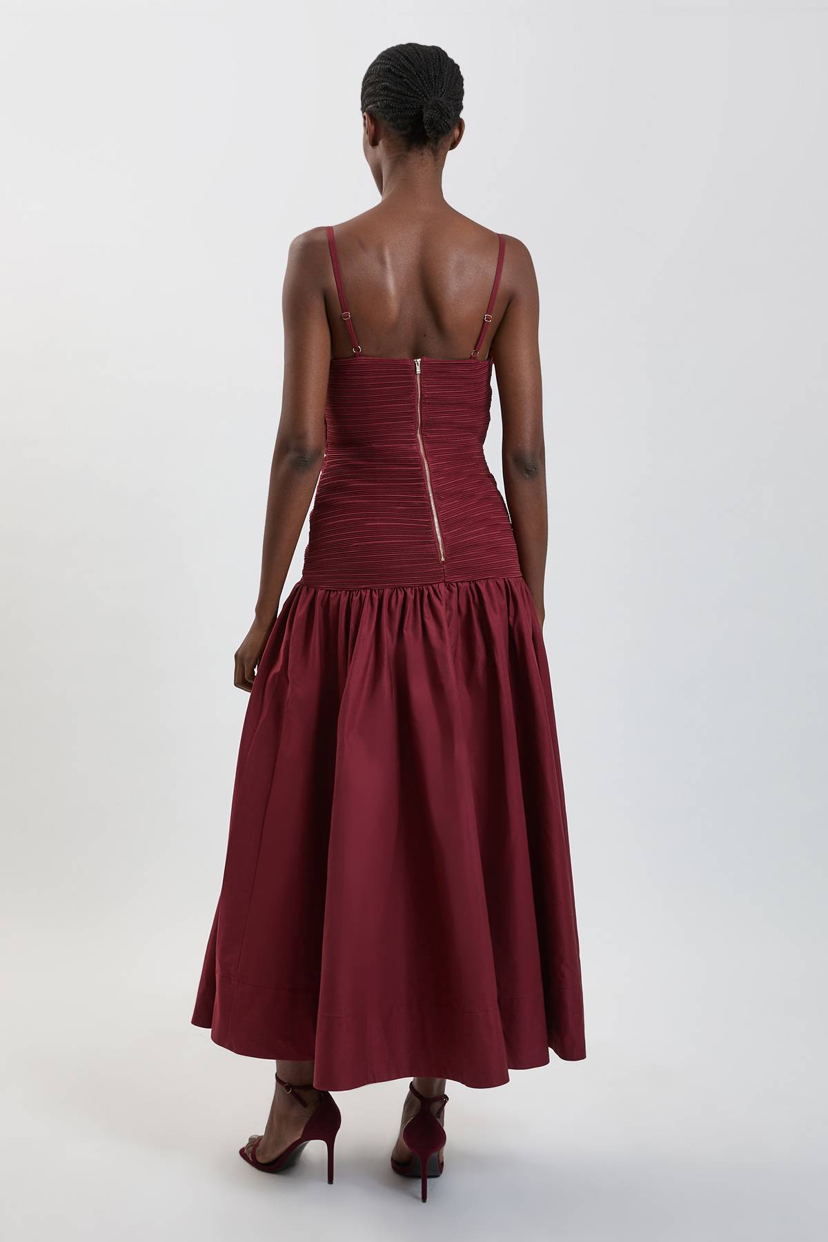 KarenMillen Robe Midi En Taffetas À Volants Pour Petite Taille