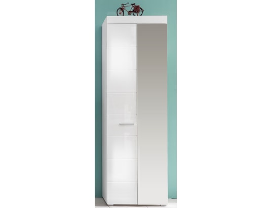 CHB COLLECTION - Meuble d'entrée / de bureau mélaminé blanc + miroir. L - h ...