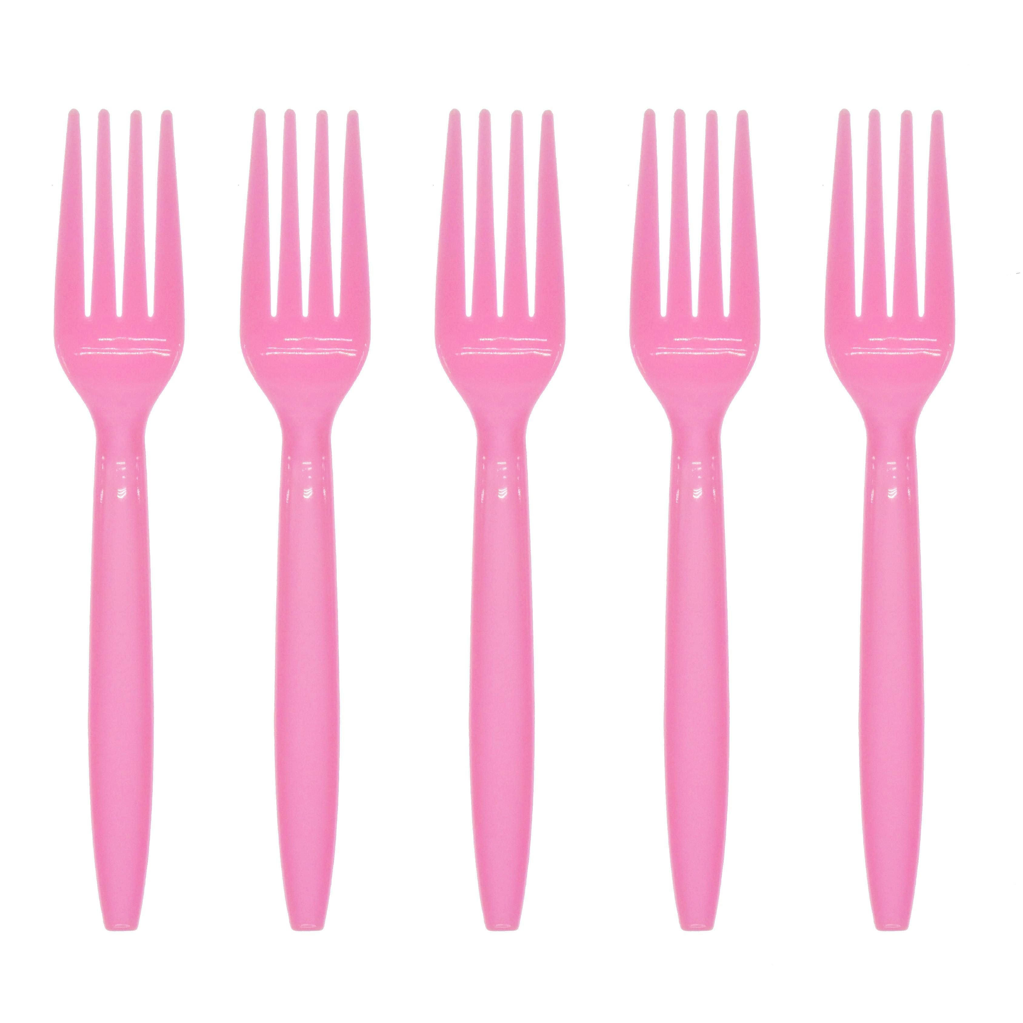 (60-tlg. Set) Einweg Besteck Party Tisch Dekoration - Rosa