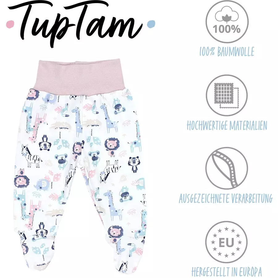 TupTam Baby Hose mit Fuß 5er Pack graurosa