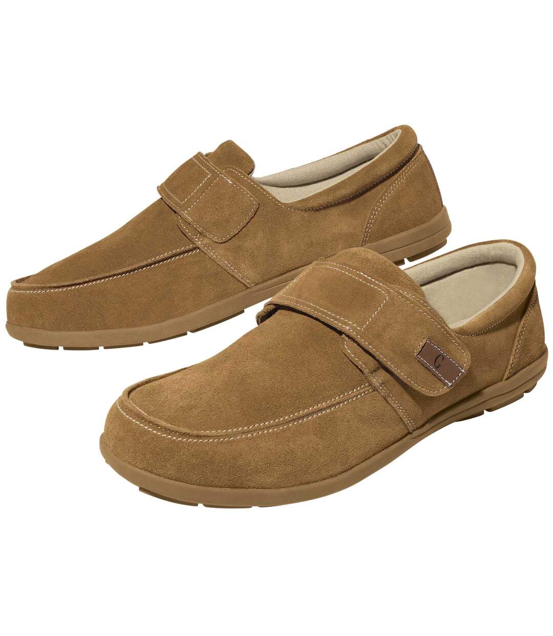 Mocassins Scratchés en Croûte de Cuir