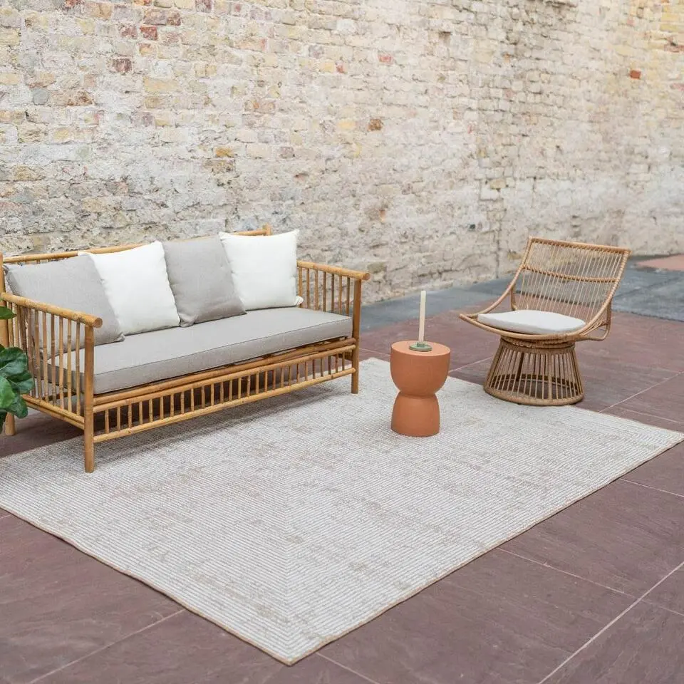 Interieur05 Jute buitenkleed naturel lines - 340 x 240 cm