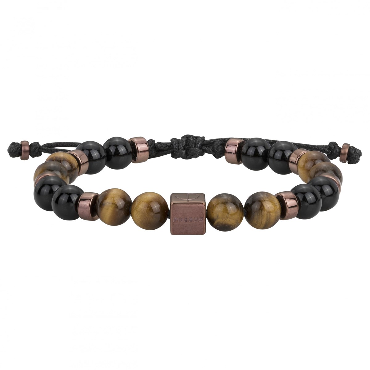 Bracelet souple Milan en Acier 316L avec oeil de tigre marron