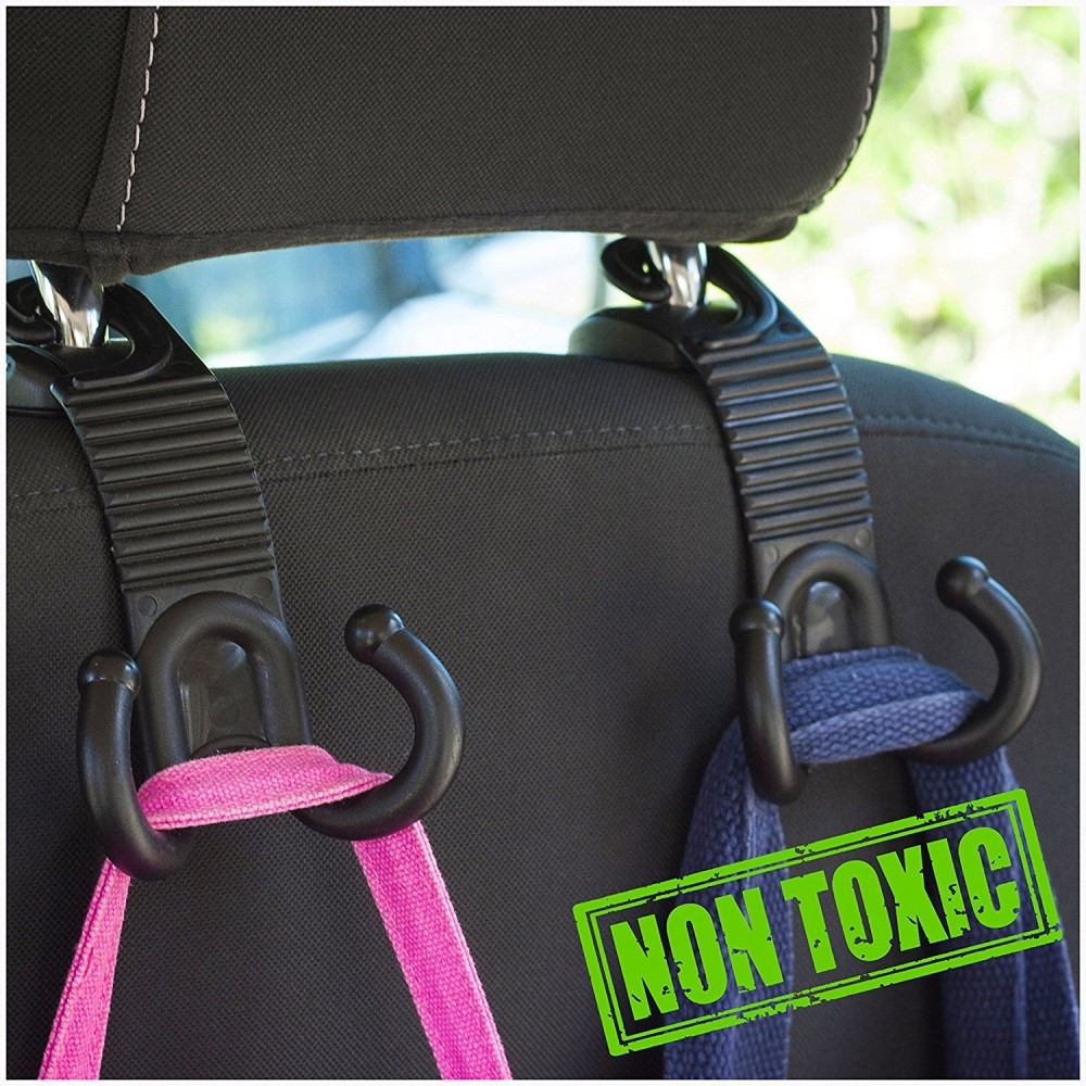 (2er Set) Universal Kopfstütze Organizer Halter Haken für Taschen - Schwarz