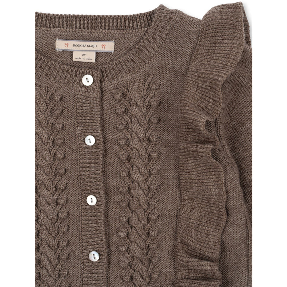 Køb Konges Sløjd Bunny Brown Melange Fiol Flæse Cardigan