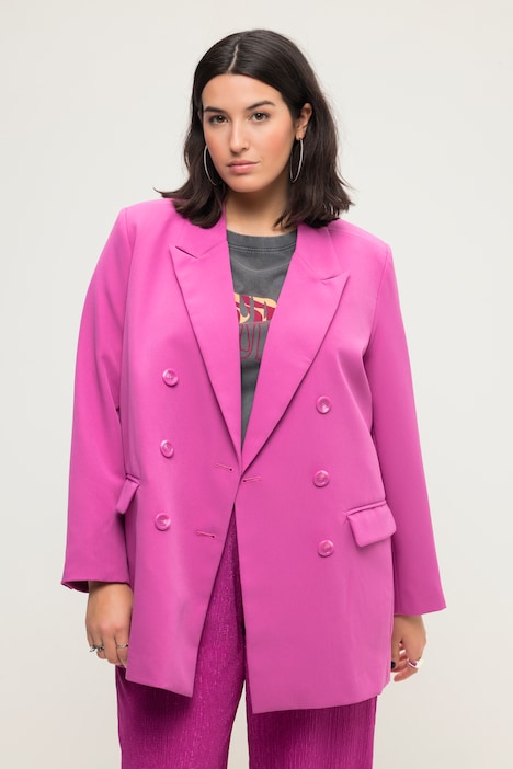 Blazer, Straight Fit, doppelreihig, Revers, Langarm