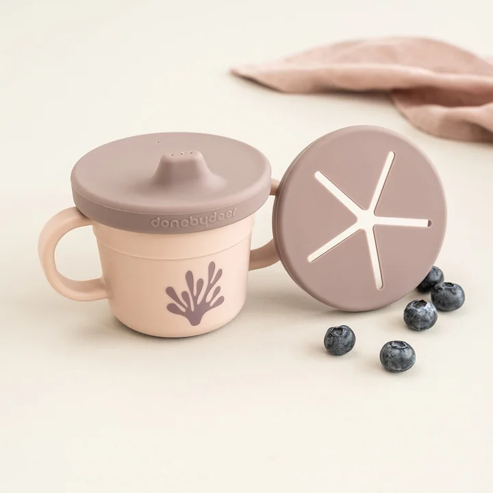Done by Deer - Foodie Snack & Trinkbecher Set, Croco, grün (2er-Set)