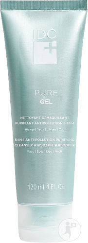 IDC Dermo Pure Gel Nettoyant Démaquillant Purifiant Anti-Pollution Visage/Yeux/Lèvres/Cou Tube 120ml