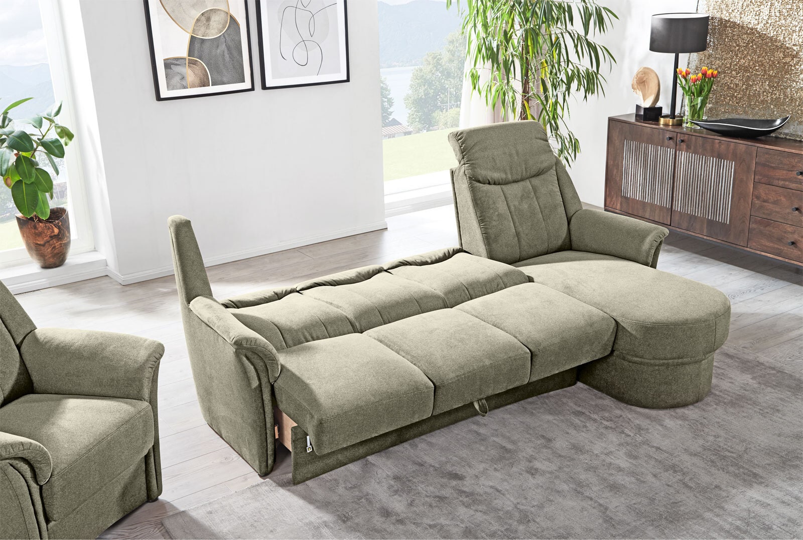 Ecksofa Multiplan 235x99x145 cm grün