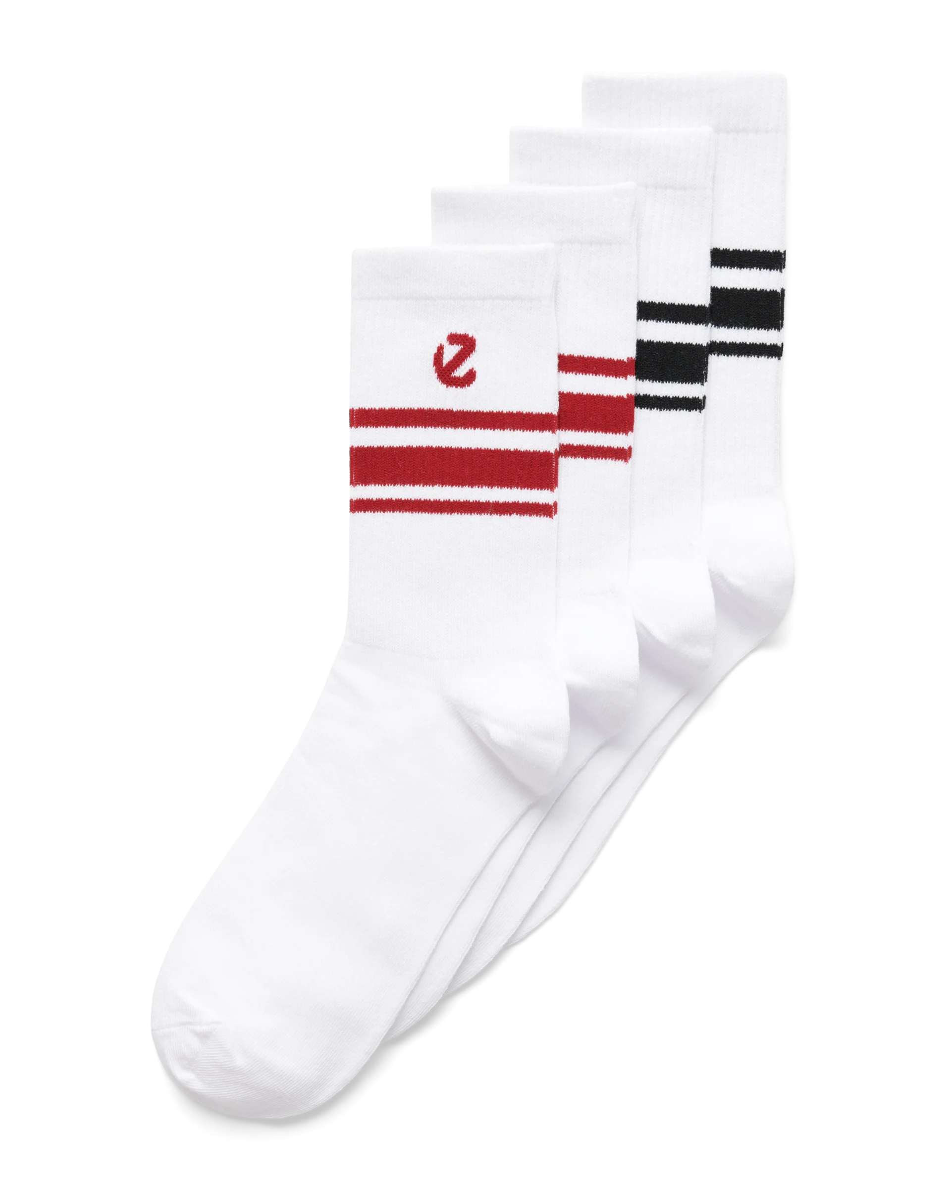 ECCO Retro Mid-Cut 2-Pack Unisex Halbhohe Socken Weiß