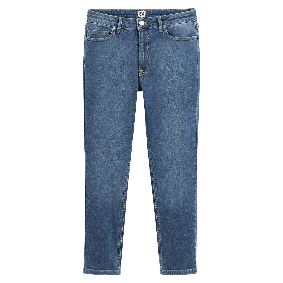 COLEÇÃO LA REDOUTE<br>Calça jeans slim curta, cintura alta