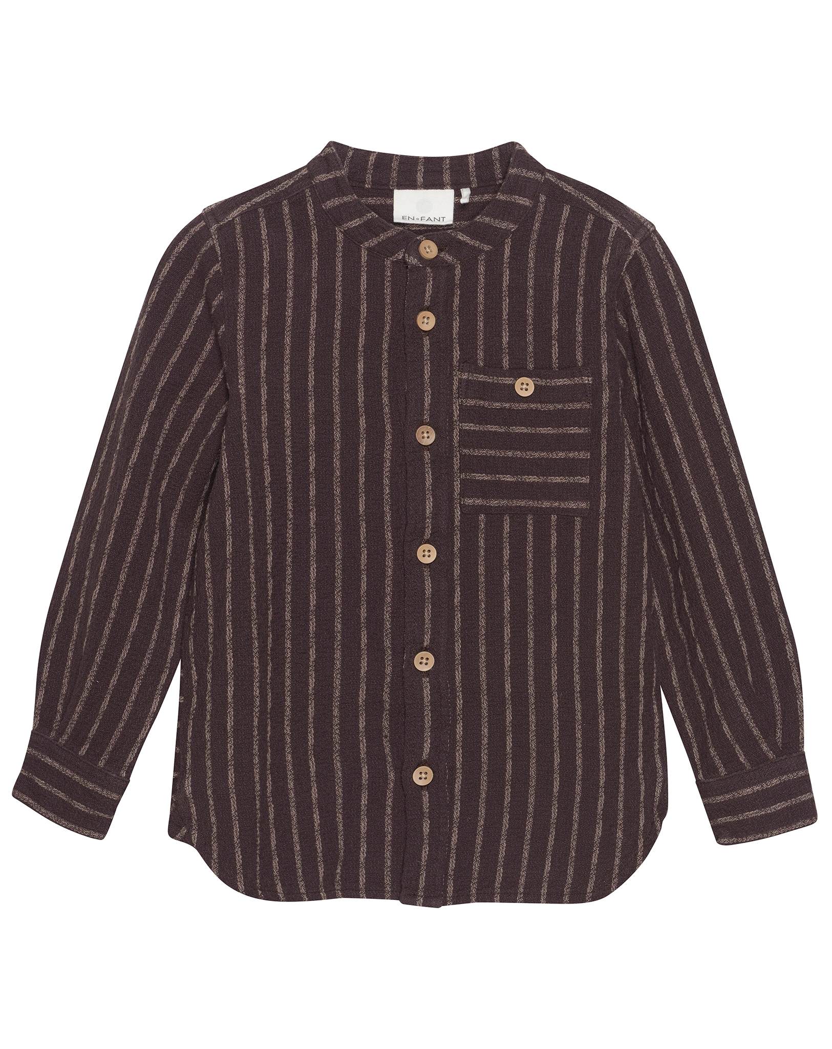 Langarm-Hemd STRIPES in coffee bean