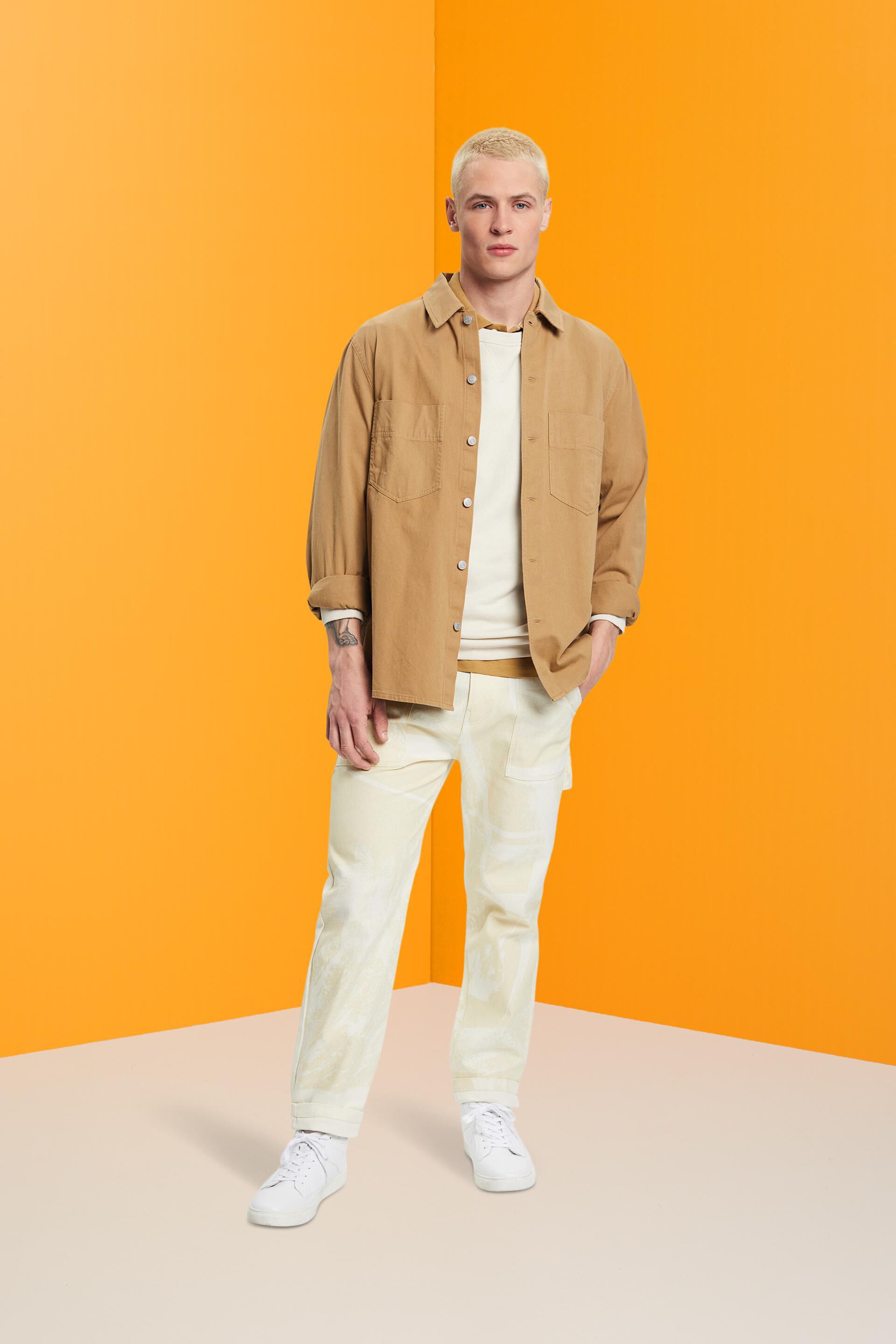 Pantalon cargo à jambes droites à motif