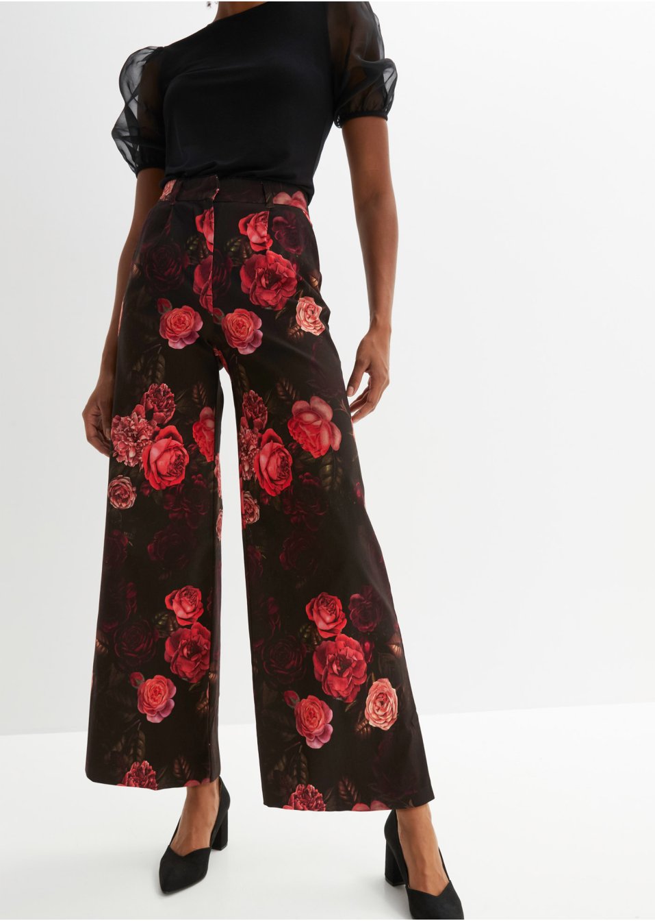 Pantalon large, taille haute
