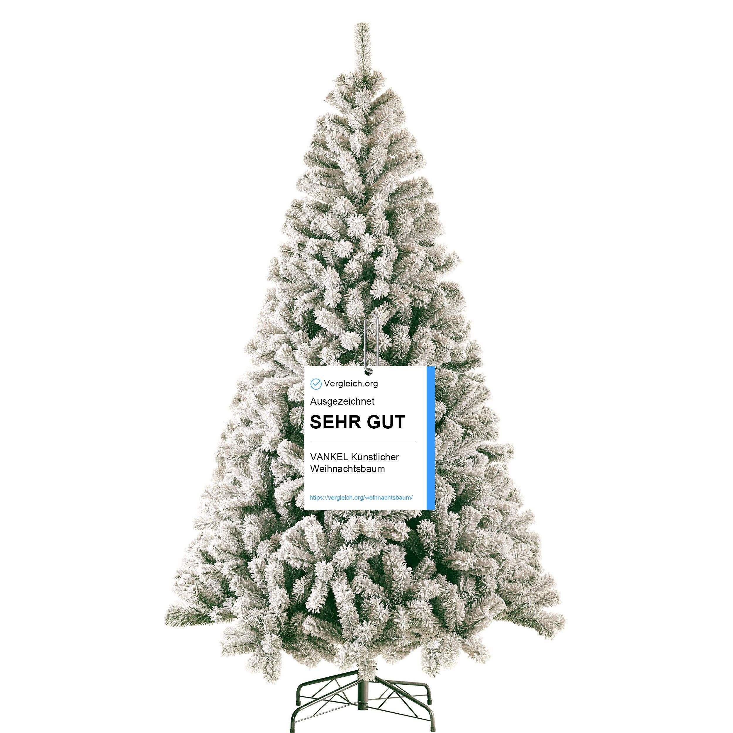 Vankel Künstlicher Weihnachtsbaum Tannenbaum 100% PVC Christbaum Schneebaum mit 1180 Spitzen