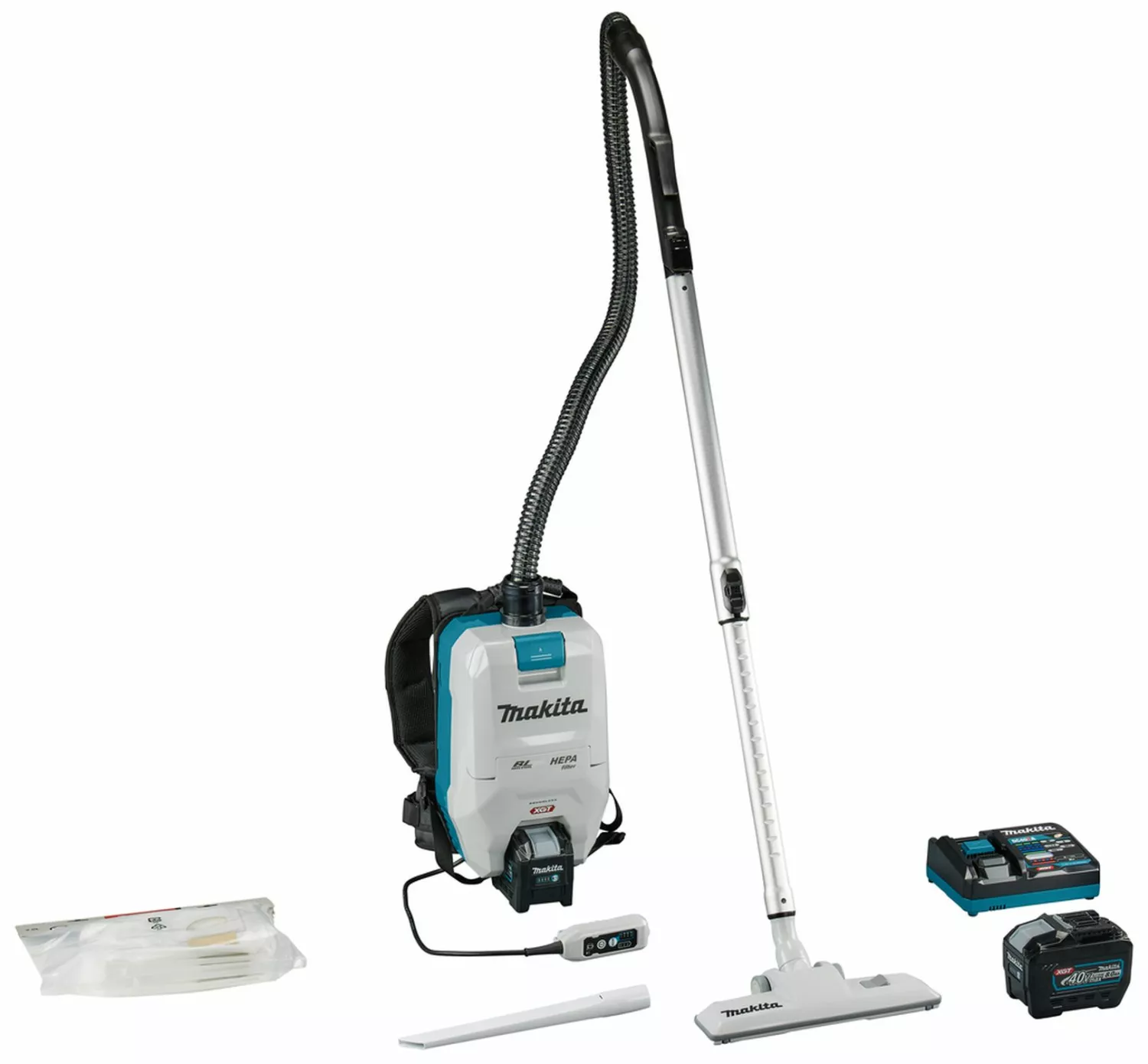 Makita VC008GL201 XGT 40V Max Li-Ion Rugstofzuiger set (2x8, Ah accu)