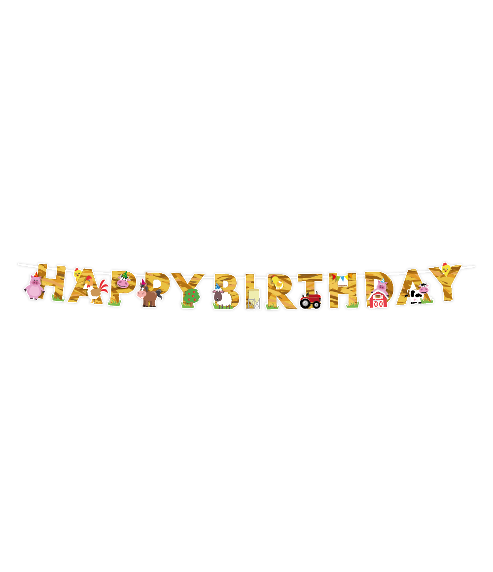 Boerderij Letterslinger Happy Birthday 2,5m