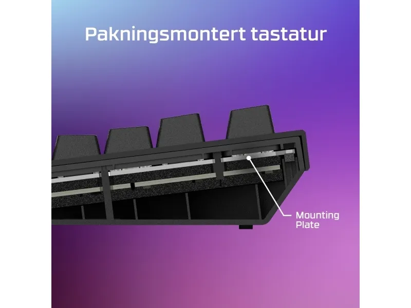 HyperX Alloy Rise - Tastatur - 100% fuld størrelse - bagbelyst - USB-C - QWERTY - Pan Nordic - tastaturkontakt: HyperX Linear - sortering