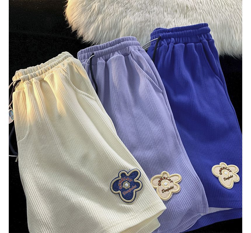 Hushgrain - Shorts met trekkoord en borduursel
